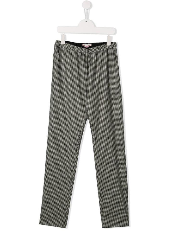 Bonpoint Teen Checkered Trousers - Black