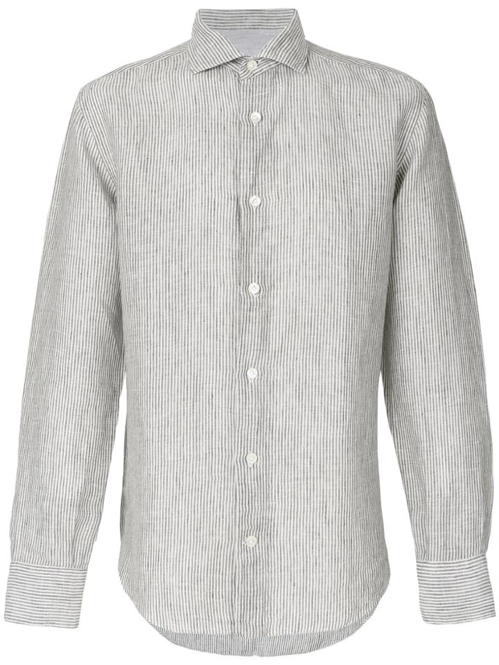 Eleventy Striped Fitted Shirt - Grey