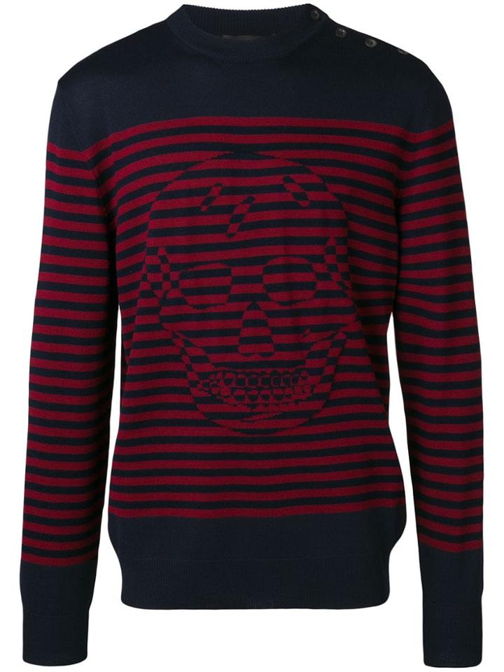 Alexander Mcqueen Skull Knit Jumper - Blue