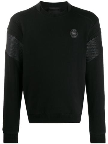 Philipp Plein Statement Quilted Insert Sweatshirt - Black