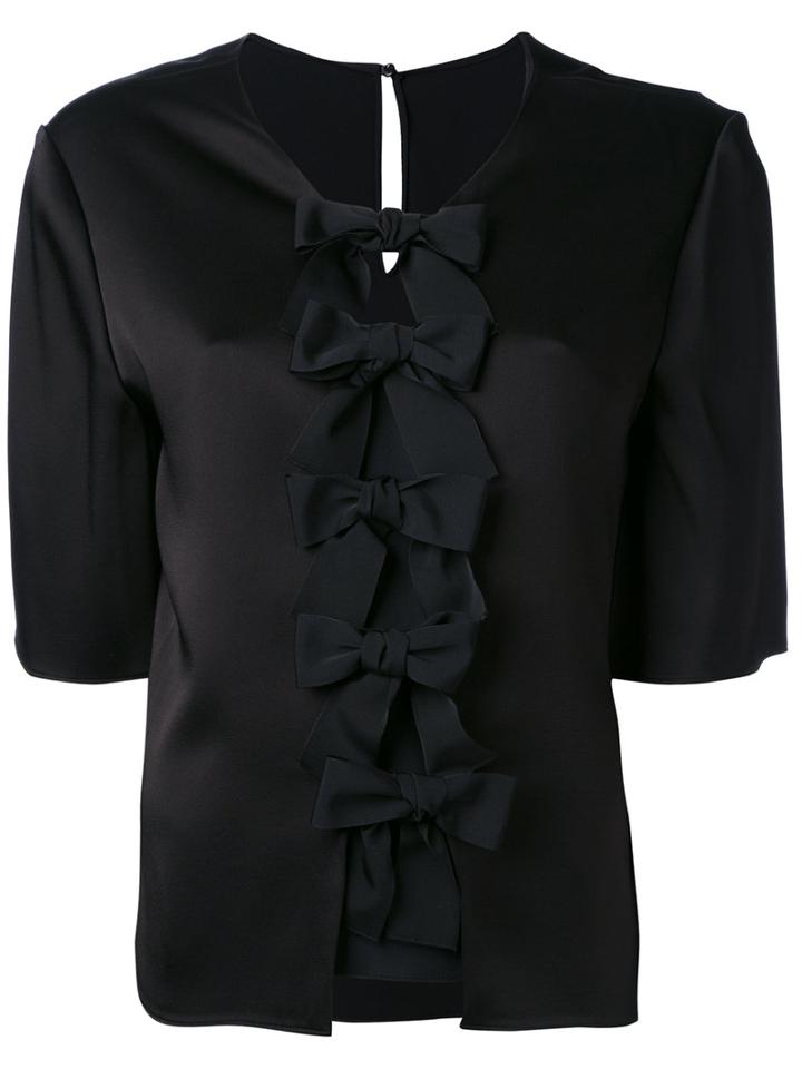 Fendi - Bow Blouse - Women - Silk/acetate/viscose - 46, Black, Silk/acetate/viscose
