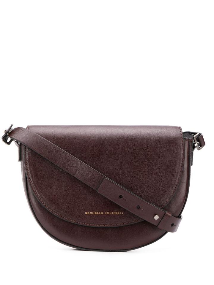 Brunello Cucinelli Half Moon Shoulder Bag - Red