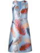 Emilio Pucci Feather Jacquard Dress, Women's, Size: 42, Blue, Polyester/polyamide/silk