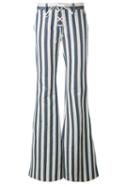 Roberto Cavalli - Striped Flared Trousers - Women - Cotton/hemp - 42, Blue, Cotton/hemp
