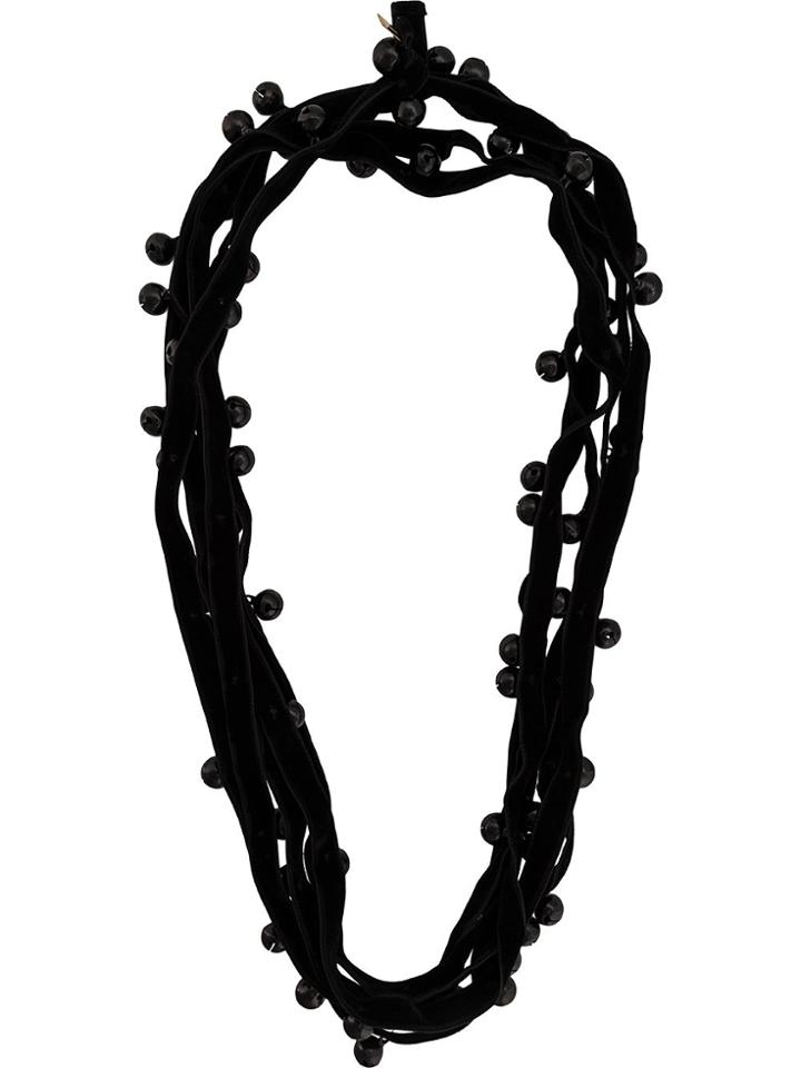 Ann Demeulemeester Velvet Beaded Necklace - Black