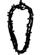 Ann Demeulemeester Velvet Beaded Necklace - Black