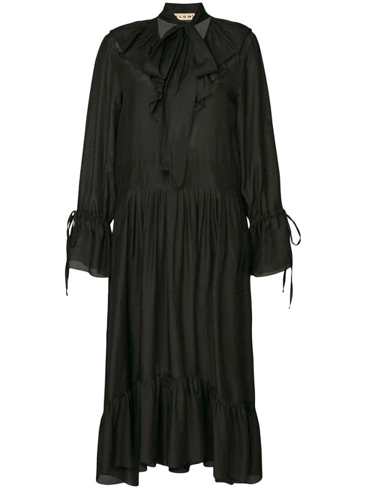 Flow The Label Pleated Shirt Dress - Black