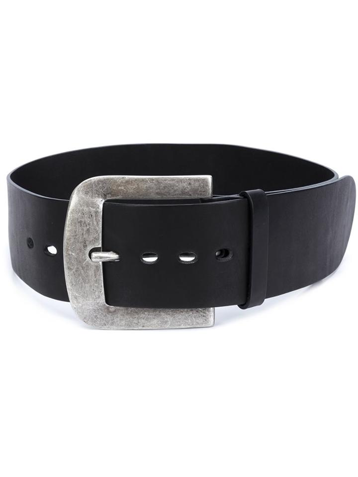 Co Leather Belt, Women's, Size: Medium/large, Black, Leather/metal