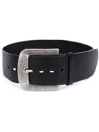 Co Leather Belt, Women's, Size: Medium/large, Black, Leather/metal