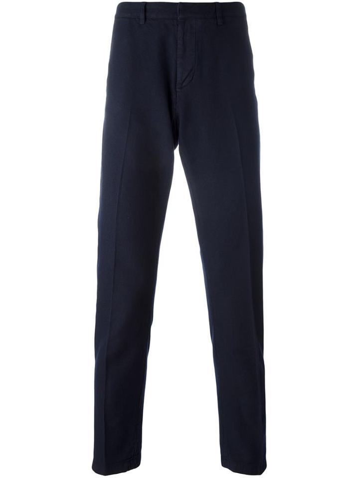 Ami Alexandre Mattiussi Seamless Chinos, Men's, Size: Xs, Blue, Cotton/wool