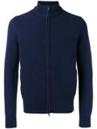 Malo Textured Zip Cardigan, Men's, Size: 54, Blue, Cotton