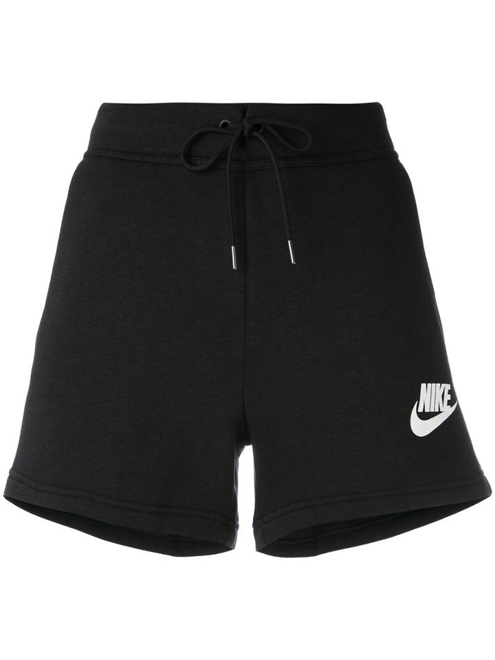 Nike - Logo Print Shorts - Women - Cotton/polyester/viscose - S, Black, Cotton/polyester/viscose