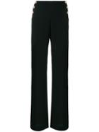 Edward Achour Paris Floral Button Tailored Trousers - Black