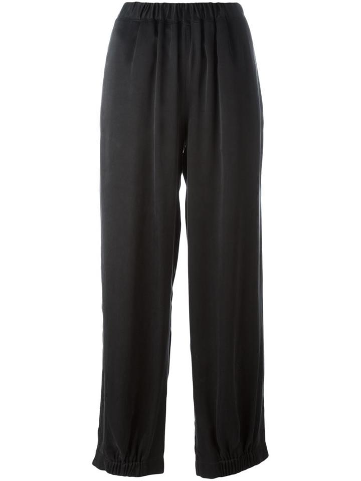 Mm6 Maison Margiela Wide Jogger Pants, Women's, Size: 40, Black, Viscose/cupro/modal
