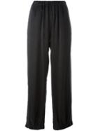 Mm6 Maison Margiela Wide Jogger Pants, Women's, Size: 40, Black, Viscose/cupro/modal