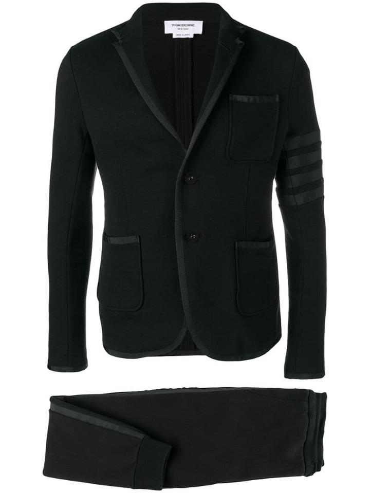 Thom Browne 4-bar Loopback Jersey Suit - Black