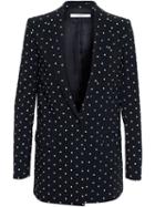 Givenchy Cross Print Blazer, Women's, Size: 36, Black, Spandex/elastane/viscose