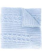 N.peal - Wide Cable Knit Scarf - Women - Cashmere - One Size, Women's, Blue, Cashmere