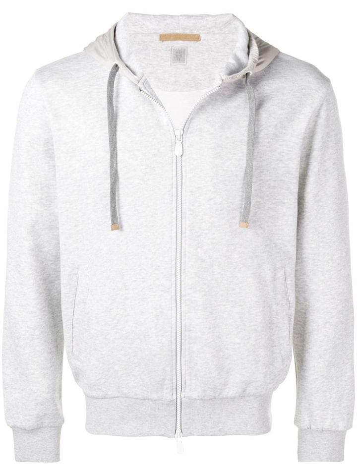 Eleventy Zip Front Hoodie - Grey