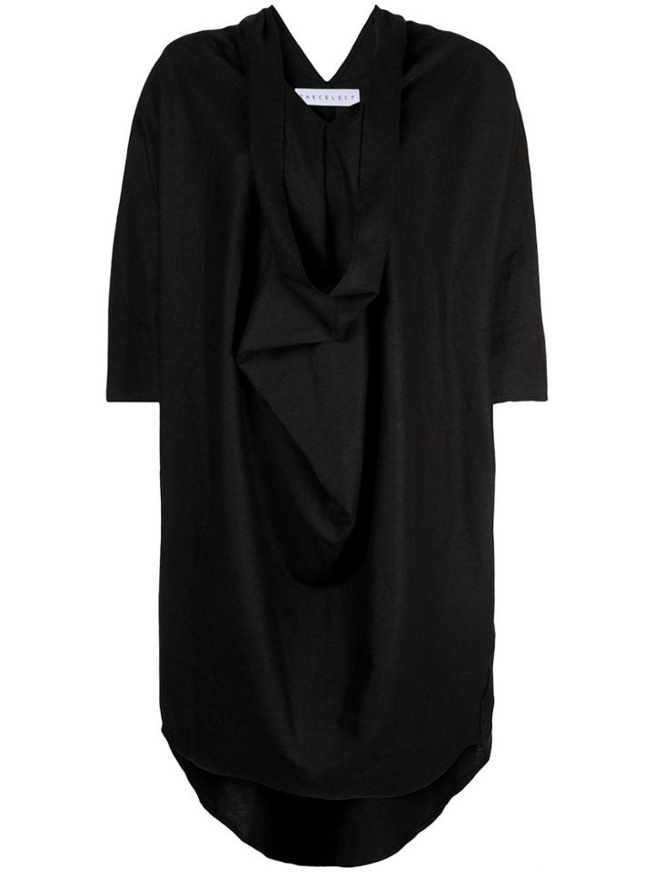 The Celect Flared Poncho Dress - Black