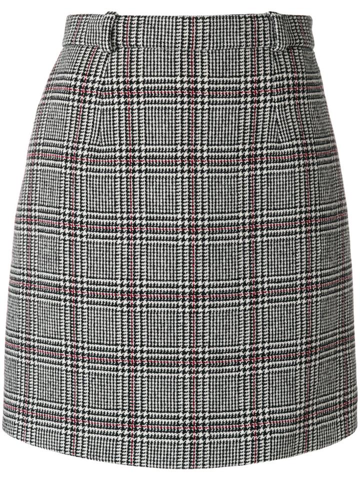 Carven Check Mini Skirt - Grey