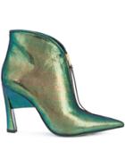 Marni Two Tone Sculptural Booties - Green