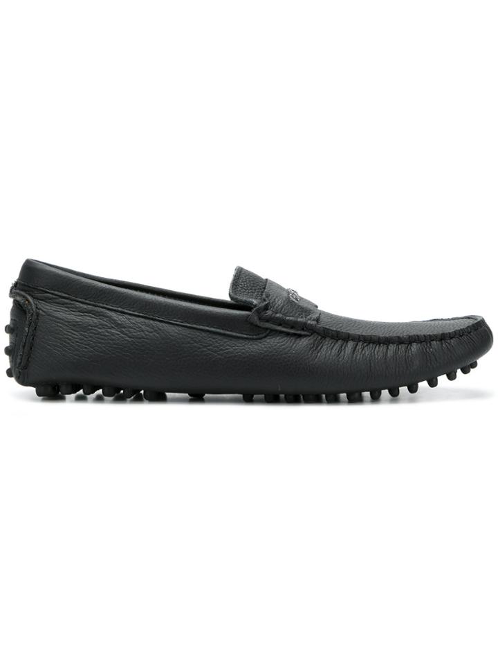 Versace Jeans Logo Plaque Loafers - Black