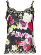 Dolce & Gabbana Floral Print Camisole Vest - Black
