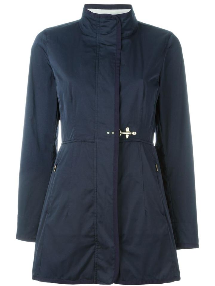 Fay Funnel Neck Padded Coat, Women's, Size: Medium, Blue, Polyester/viscose/cotton