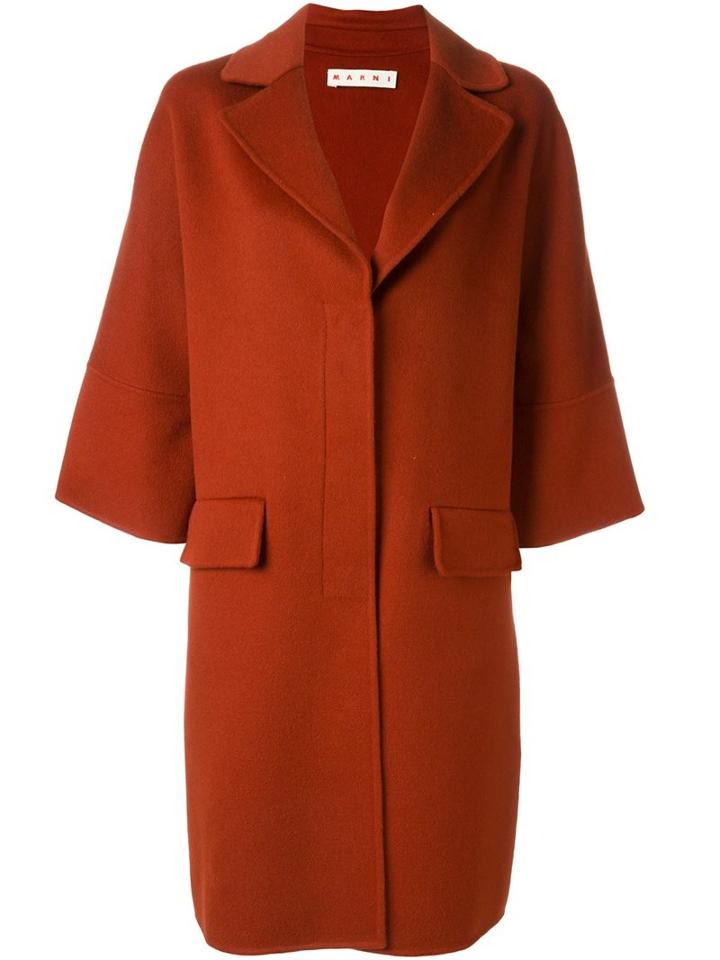 Marni Wide Sleeve Coat, Women's, Size: 38, Red, Angora/cashmere/virgin Wool