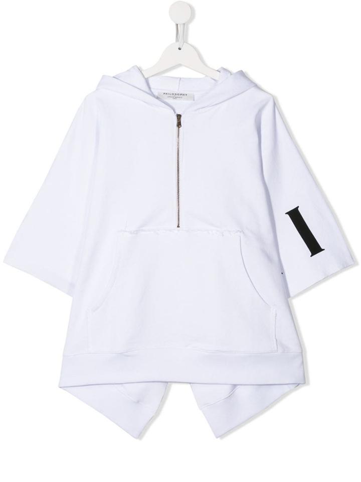 Philosophy Di Lorenzo Serafini Kids Asymmetric Hem Hoodie - White
