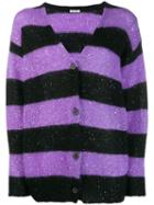 Miu Miu Striped Sequin Cardigan - Purple