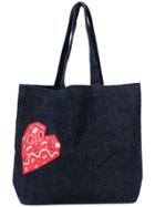 Maison Kitsuné Denim Heart Tote - Blue