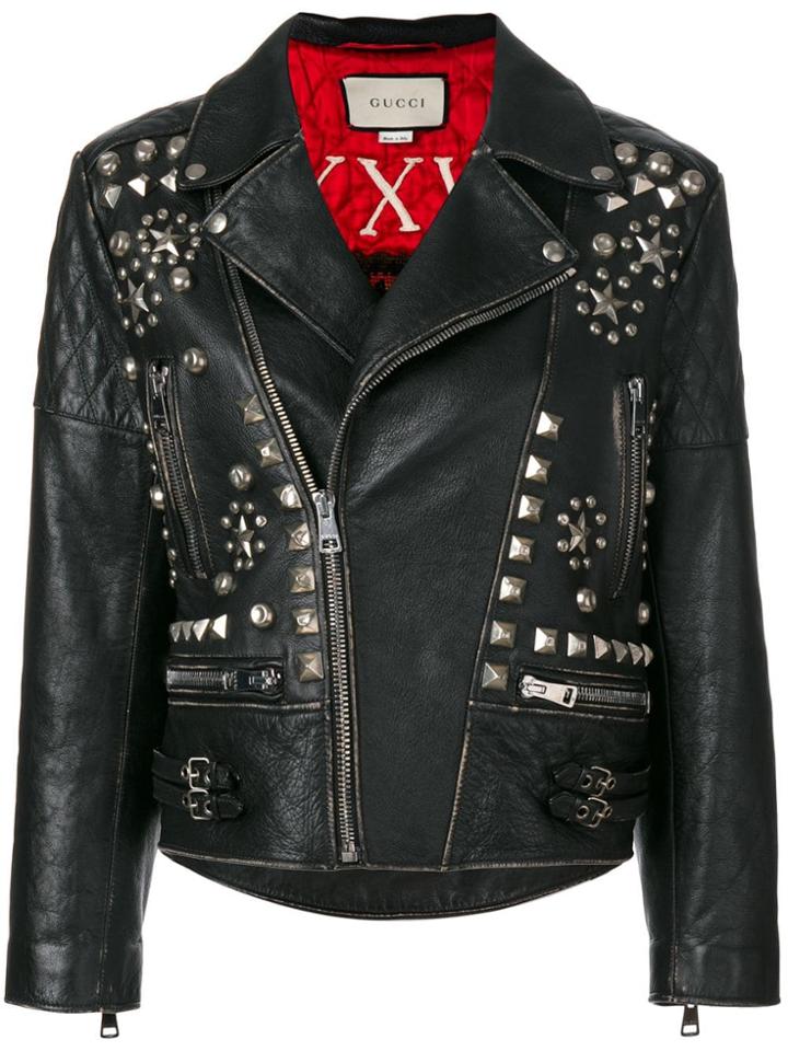 Gucci Stud Embellished Leather Jacket - Unavailable