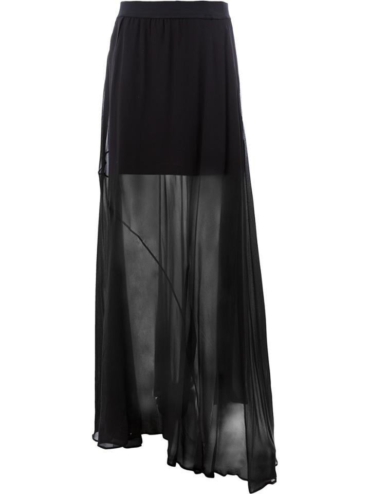Lost & Found Ria Dunn Semi-sheer Draped Skirt - Black