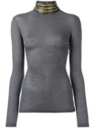 Pierre Balmain Open Back Jumper, Women's, Size: 40, Grey, Viscose/wool