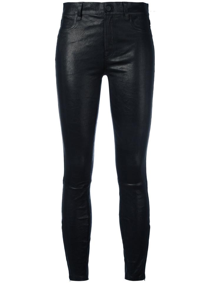 J Brand Mid Rise Skinny Trousers, Women's, Size: 26, Black, Lamb Skin