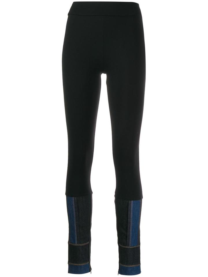 No Ka' Oi Denim Detail Leggings - Black