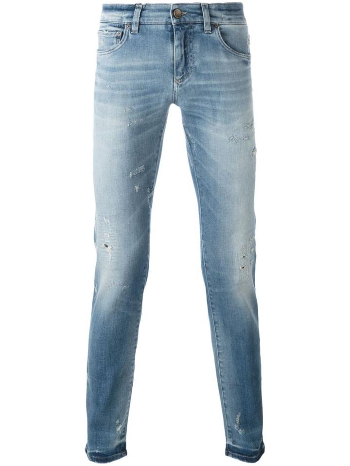Dolce & Gabbana Tapered Jeans, Men's, Size: 54, Blue, Cotton/spandex/elastane/calf Suede