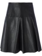 Michael Michael Kors Flared Knee Length Skirt, Women's, Size: 0, Black, Polyester/spandex/elastane/lamb Skin