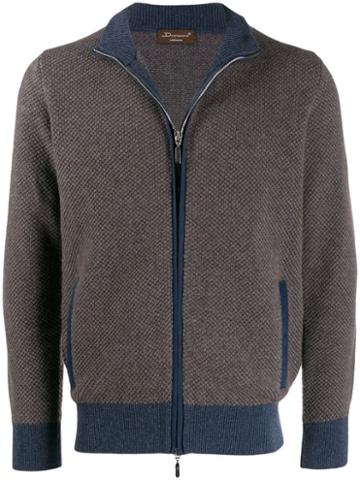 Doriani Cashmere Zipped Sweater - Brown