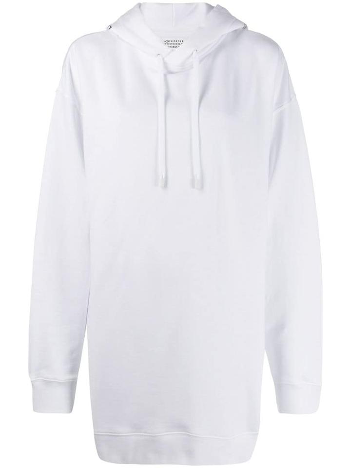 Maison Margiela Logo Print Hoodie Dress - White
