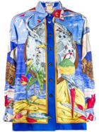 Hermès Vintage Christophe Colomb Découvre L'amerique Shirt - Blue