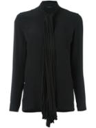 Versace Tied Ribbon Blouse, Women's, Size: 42, Black, Silk