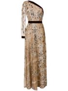 Talbot Runhof Embroidered Tulle Dress - Neutrals