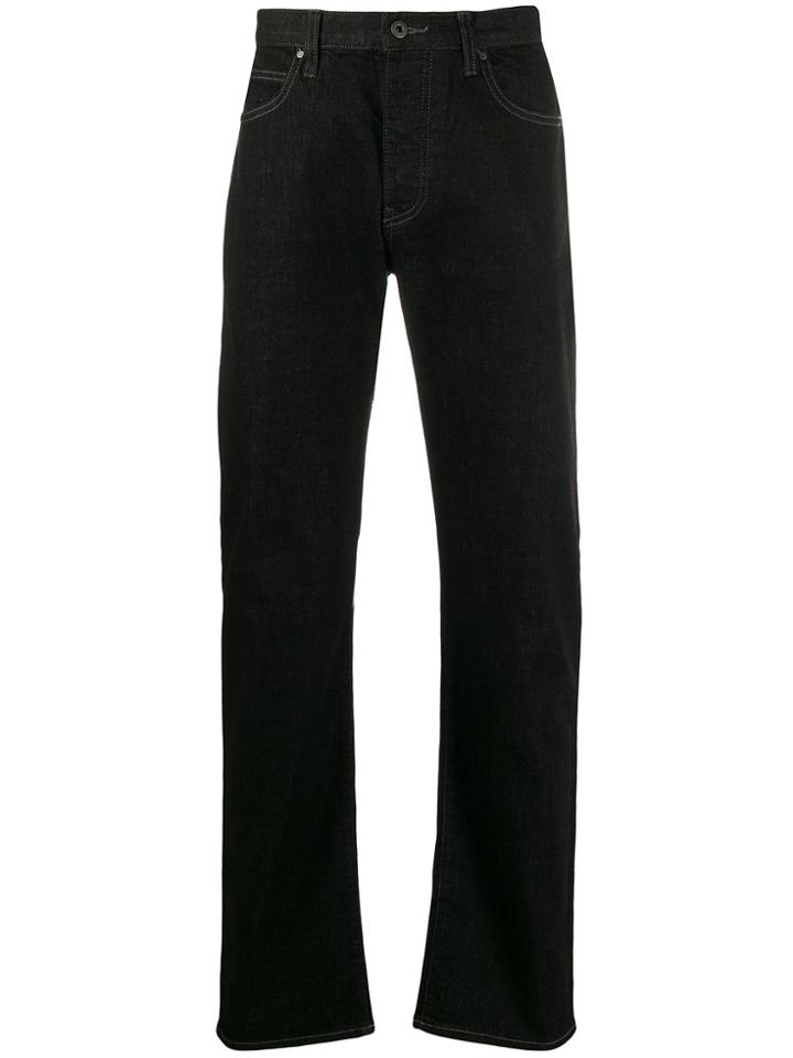 Emporio Armani High Rise Straight Leg Jeans - Black