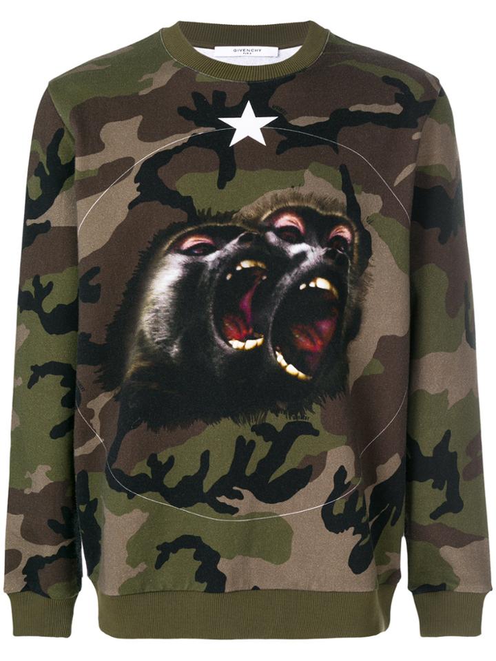 Givenchy Monkey Brothers Motif Sweatshirt - Green