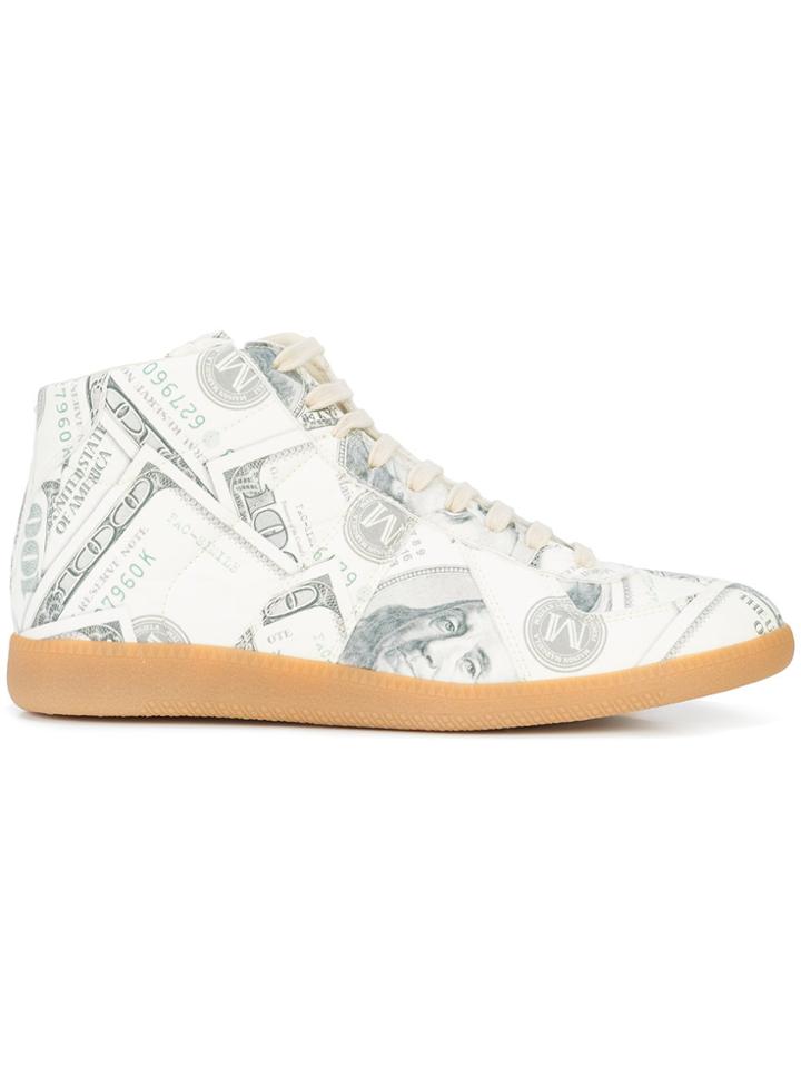 Maison Margiela Note Print Sneakers - Green