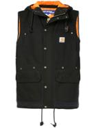 Junya Watanabe Man Hooded Zipped Vest - Black