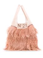 Nº21 Classic Shopper With Feathers - Neutrals